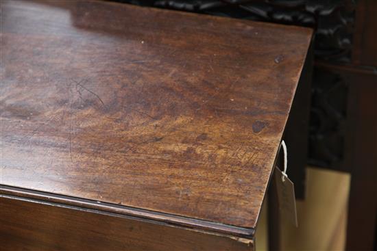 A George III mahogany drop leaf spider leg table, extended W.3ft